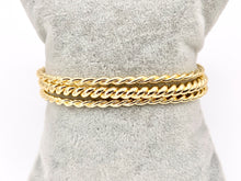 Cargar imagen en el visor de la galería, Triple Layered Twist Bracelet Cuffs in Real Gold 18K Plated Copper 2pcs
