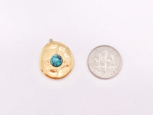 Load image into Gallery viewer, Unique Turquoise Oval Pendants in 18K Gold plated Copper 6 pcs
