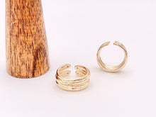 Cargar imagen en el visor de la galería, 18K Gold Plated Rope Weave Minimalist Adjustable Ring over Copper 5pcs
