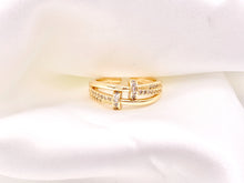 Load image into Gallery viewer, Unique Elegant CZ Pave Adjustable Rings in 18K Gold Plated Copper 4 pcs
