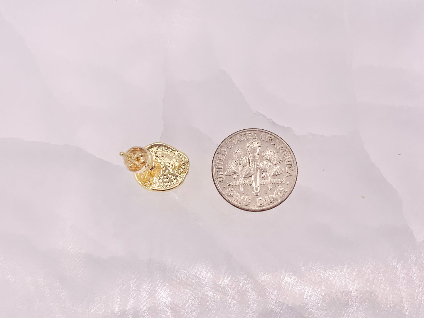 Wavy Oval Earring Component with Loop in 18K Gold Plated Copper 5pairs