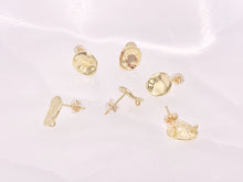 Load image into Gallery viewer, Wavy Oval Earring Component with Loop in 18K Gold Plated Copper 5pairs
