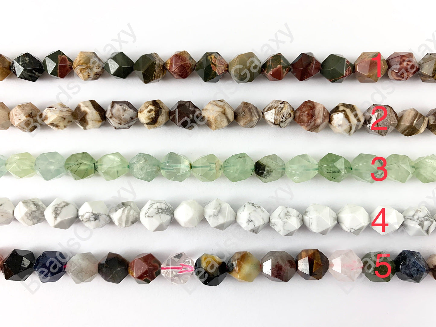 Piedras preciosas cortadas a mano de 10 mm. Cuentas de piedras preciosas naturales facetadas con corte de estrella alrededor de 15 "