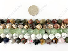 Load image into Gallery viewer, 10mm Hand Cut Gemstones Star cut Faceted Natural Gemstone Beads Around 15&quot;
