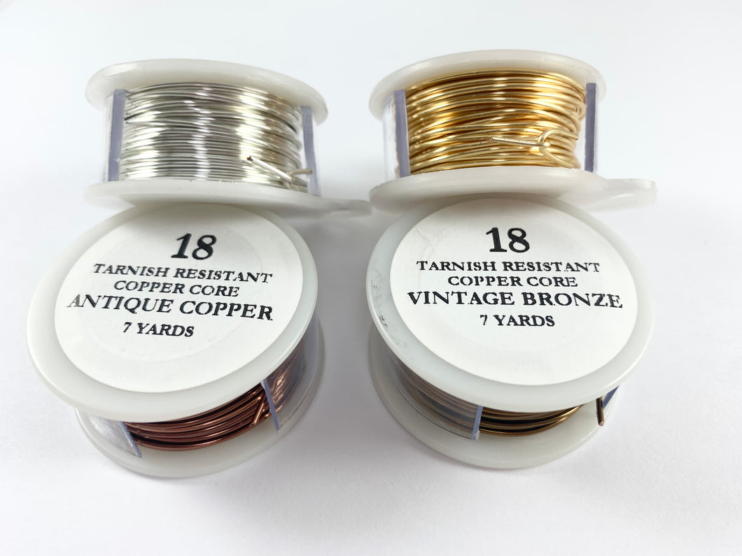 18 GAUGE Tarnish Resistant Wrapping Craft Wire, Copper Core in Bronze Copper Silver Gold Proudly made in the USA! 1 spool