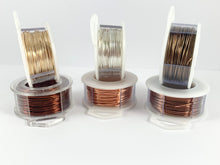 Load image into Gallery viewer, 20 GAUGE Tarnish Resistant Silver Plated Wrapping Craft Wire Artistic Wire Copper Core in Bronze Copper Silver Gold Proudly made in the USA!
