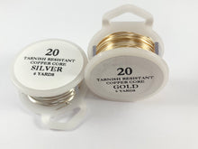 Load image into Gallery viewer, 20 GAUGE Tarnish Resistant Silver Plated Wrapping Craft Wire Artistic Wire Copper Core in Bronze Copper Silver Gold Proudly made in the USA!
