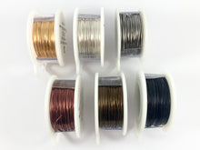 Load image into Gallery viewer, 24 GAUGE Tarnish Resistant Silver Plated Wrapping Craft Wire Artistic Wire Copper Core in Bronze Copper Silver Gold Proudly made in the USA!
