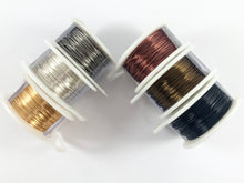 Load image into Gallery viewer, 24 GAUGE Tarnish Resistant Silver Plated Wrapping Craft Wire Artistic Wire Copper Core in Bronze Copper Silver Gold Proudly made in the USA!
