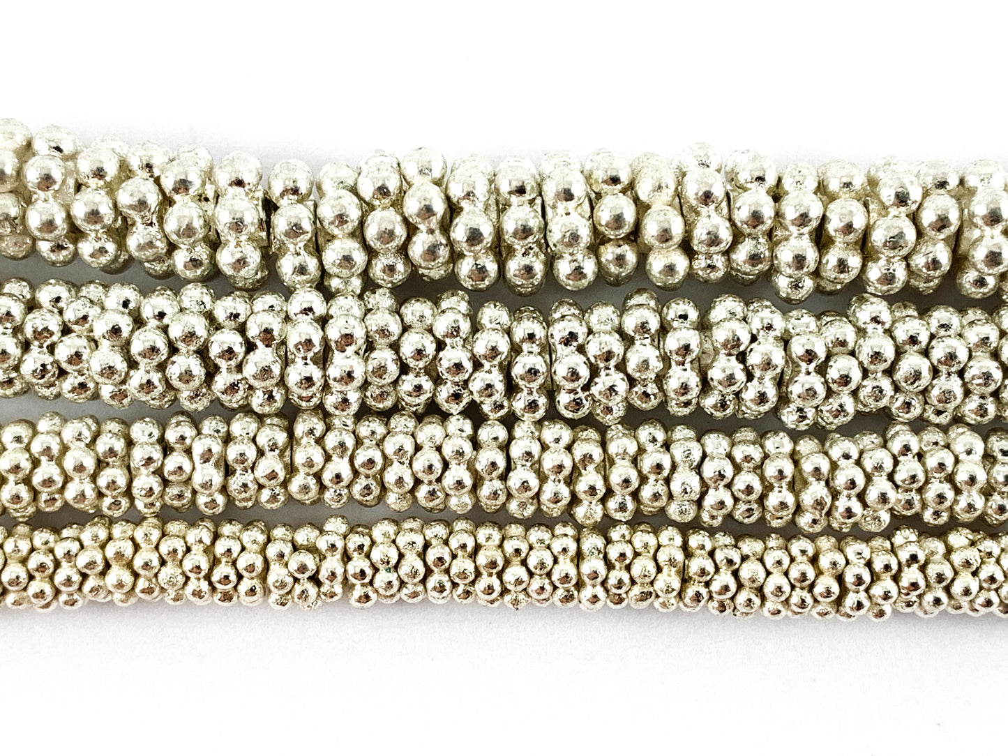 Silver Plated Copper Flower Daisy Shape Disc Spacer Beads Around 7"-8"