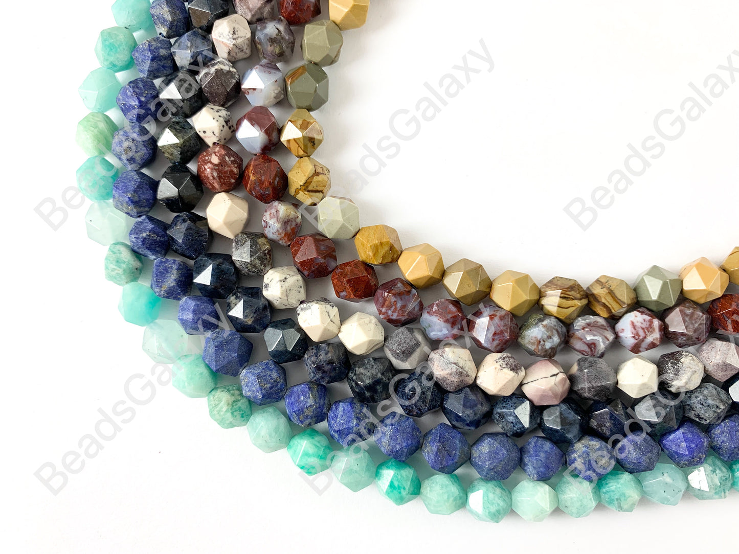 8mm Handcut Gemstones Starcut Faceted Natural Gemstone Beads Around 15"