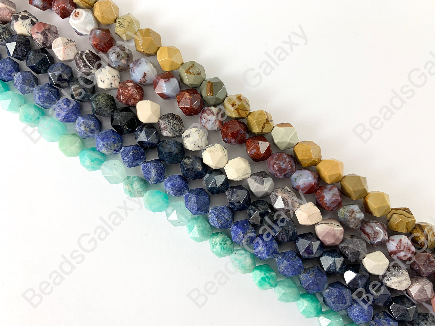 8mm Handcut Gemstones Starcut Faceted Natural Gemstone Beads Around 15"