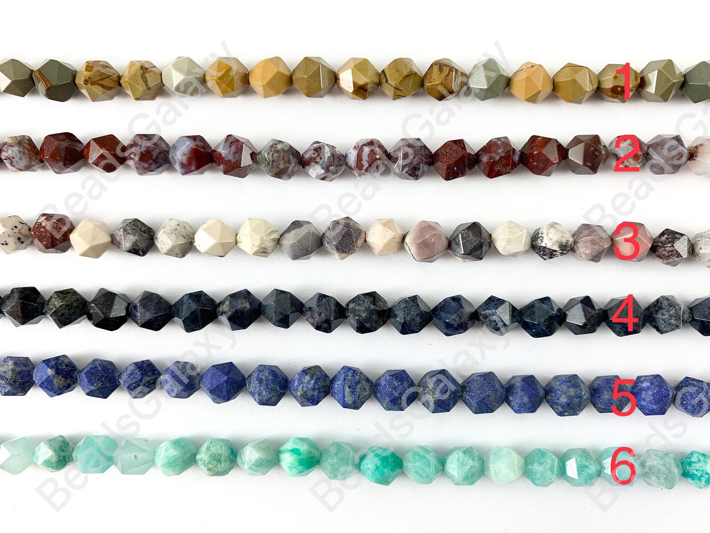 8mm Handcut Gemstones Starcut Faceted Natural Gemstone Beads Around 15"