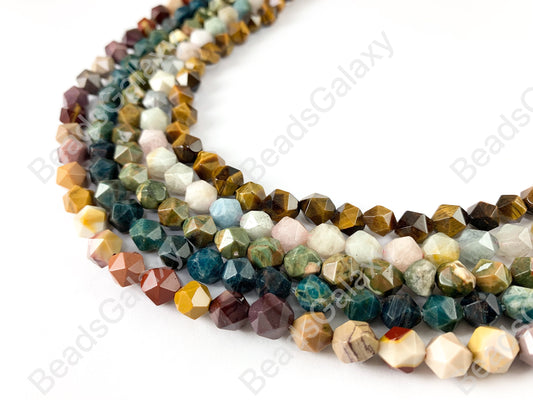 8mm Handcut Gemstones Starcut Faceted Natural Gemstone Beads Around 15"