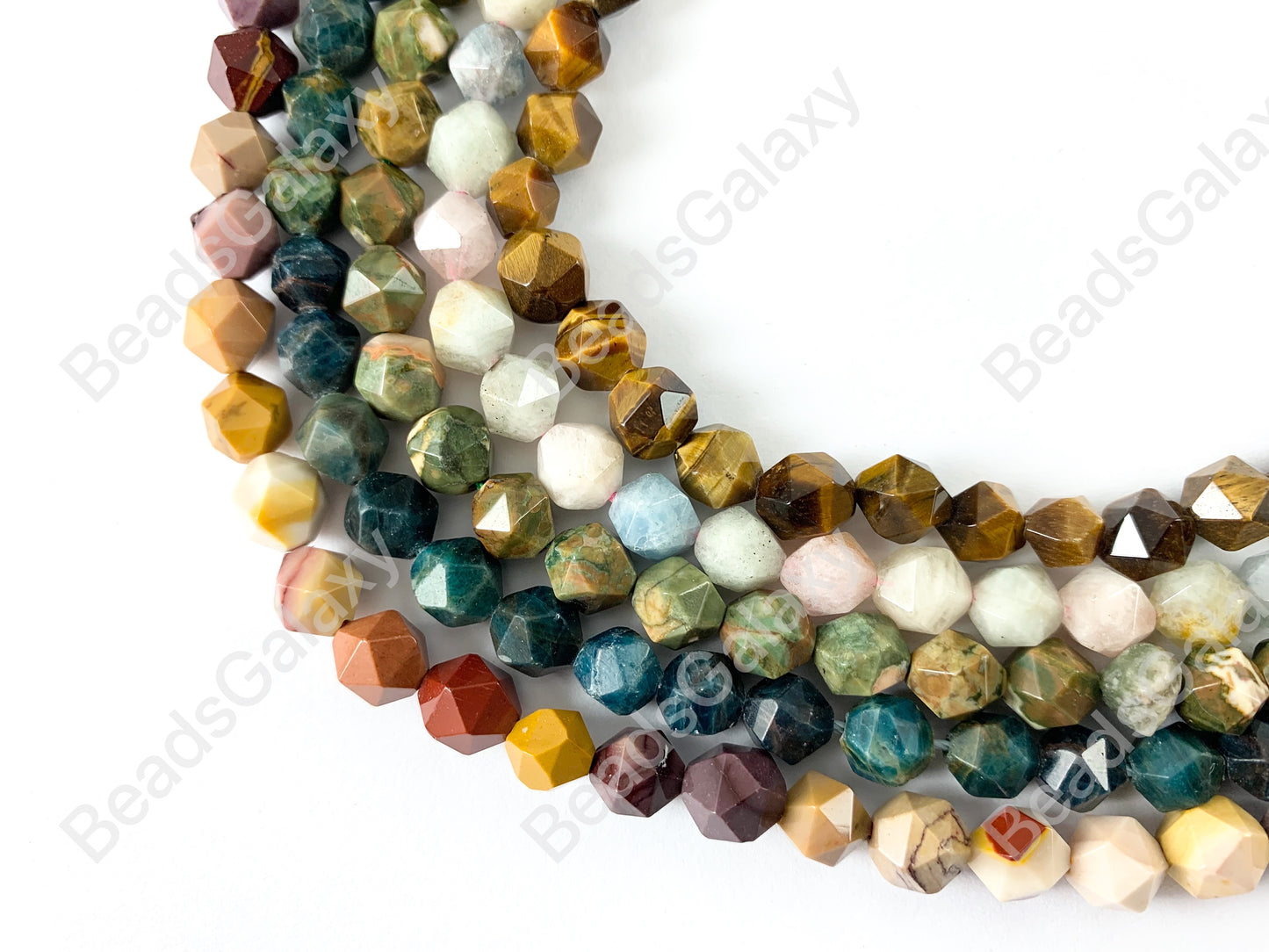 8mm Handcut Gemstones Starcut Faceted Natural Gemstone Beads Around 15"