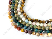 Load image into Gallery viewer, 8mm Handcut Gemstones Starcut Faceted Natural Gemstone Beads Around 15&quot;
