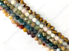 Load image into Gallery viewer, 8mm Handcut Gemstones Starcut Faceted Natural Gemstone Beads Around 15&quot;
