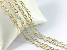 Load image into Gallery viewer, 18K Gold Plated Brass Dainty Minimalist Heart Chain for Necklace and Bracelet Making
