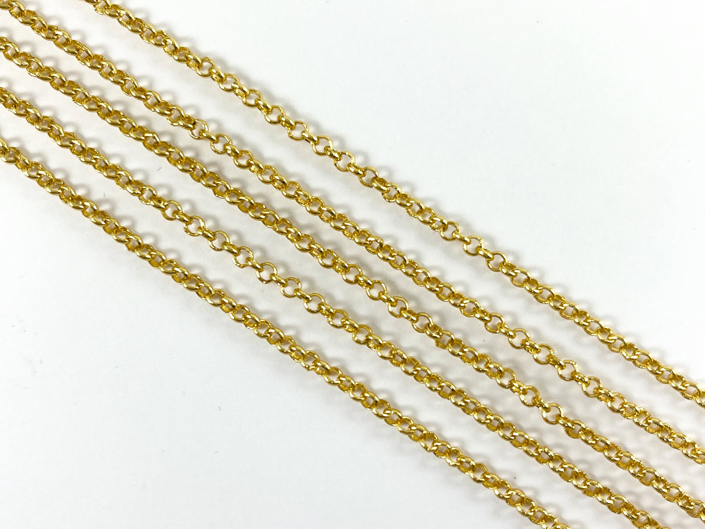 18K Gold Plated Brass Dainty Minimalist Rolo O Chain for Men and Women Necklace and Bracelet Making