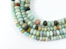 Load image into Gallery viewer, High Quality Amazonite Roundelle Smooth Matte Natural Blue Brown Stone Beads 6mm 8mm 14&quot;-15&quot;
