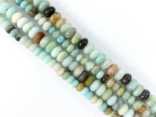 Load image into Gallery viewer, High Quality Amazonite Roundelle Smooth Matte Natural Blue Brown Stone Beads 6mm 8mm 14&quot;-15&quot;
