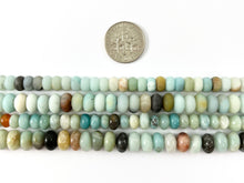 Load image into Gallery viewer, High Quality Amazonite Roundelle Smooth Matte Natural Blue Brown Stone Beads 6mm 8mm 14&quot;-15&quot;
