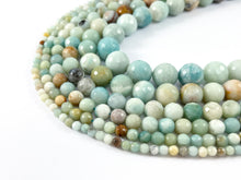 Load image into Gallery viewer, High Quality Amazonite Round Faceted Natural Blue Brown Stone Beads 4mm -14mm 14&quot;-15&quot;
