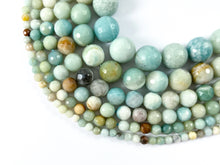 Load image into Gallery viewer, High Quality Amazonite Round Faceted Natural Blue Brown Stone Beads 4mm -14mm 14&quot;-15&quot;
