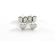 Load image into Gallery viewer, Real 18K Gold and Silver Plated Heart Earring Stud Component Over Copper 5 pairs
