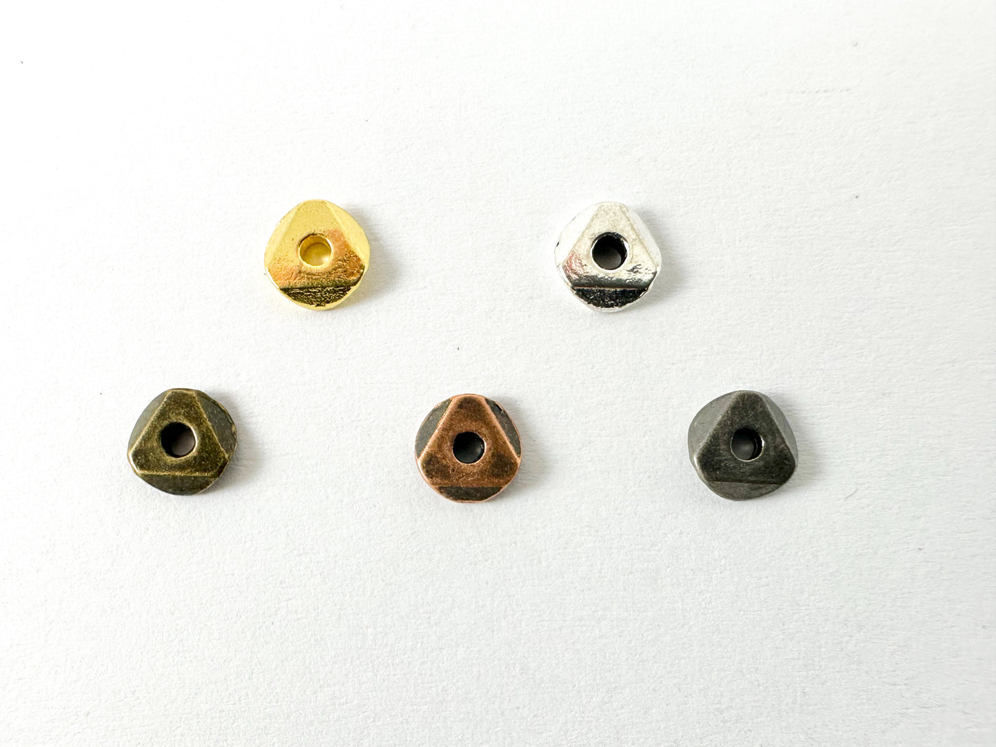 6mm Pewter Shiny Smooth Wavy Spacer Beads in Gold, Silver, Antique Bronze, Antique Copper and Gunmetal