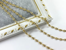 Load image into Gallery viewer, 18K Gold Plated Brass Square CZ Luxury Chain By The Foot for Necklace and Bracelet Making
