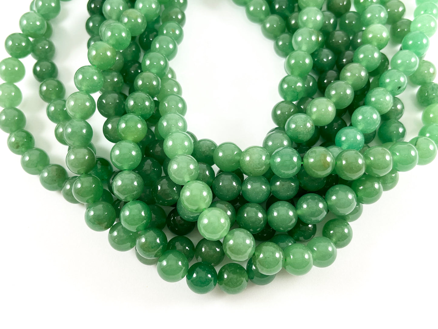 Grade AAA High Quality Natural Green Aventurine Round Smooth Shiny Natural Gemstone Beads 4mm 6mm 8mm 10mm 12mm Around 15"-16"