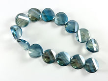 Load image into Gallery viewer, Faceted Shiny 18mm Twisted Coin Crystal Beads Dyed Glass Beads Strand 11 Colors Available!! Around 10&quot;
