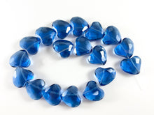 Load image into Gallery viewer, 22mm Abstract Heart Shiny Faceted Crystal Dyed Glass Beads 6 Colors Available Around 11&quot;
