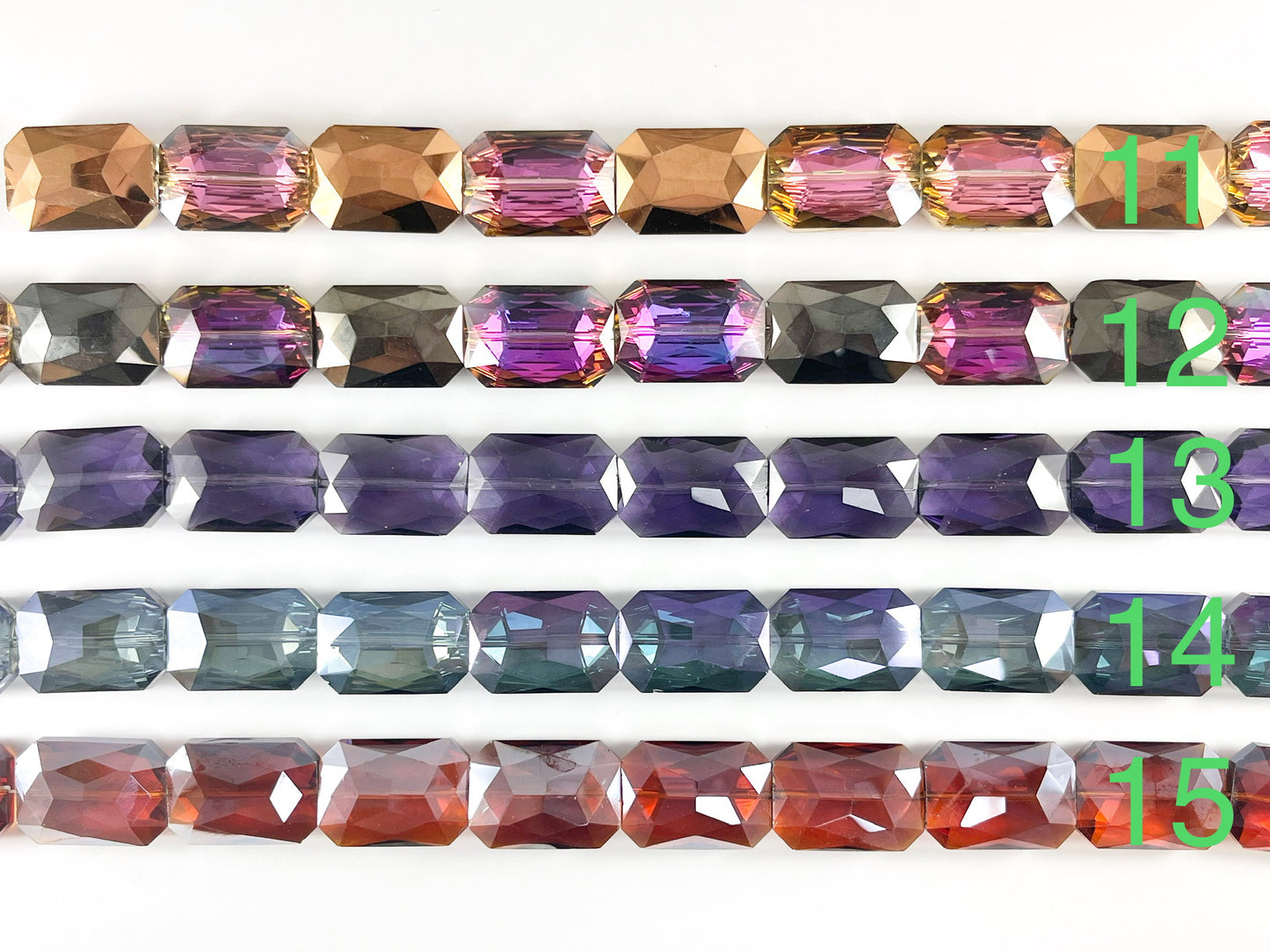 Faceted Shiny 18x26mm Dyed Glass Rectangle Crystal Strands (23 Colors Available!!) Around 11-12"