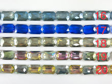 Load image into Gallery viewer, Faceted Shiny 18x26mm Dyed Glass Rectangle Crystal Strands (23 Colors Available!!) Around 11-12&quot;
