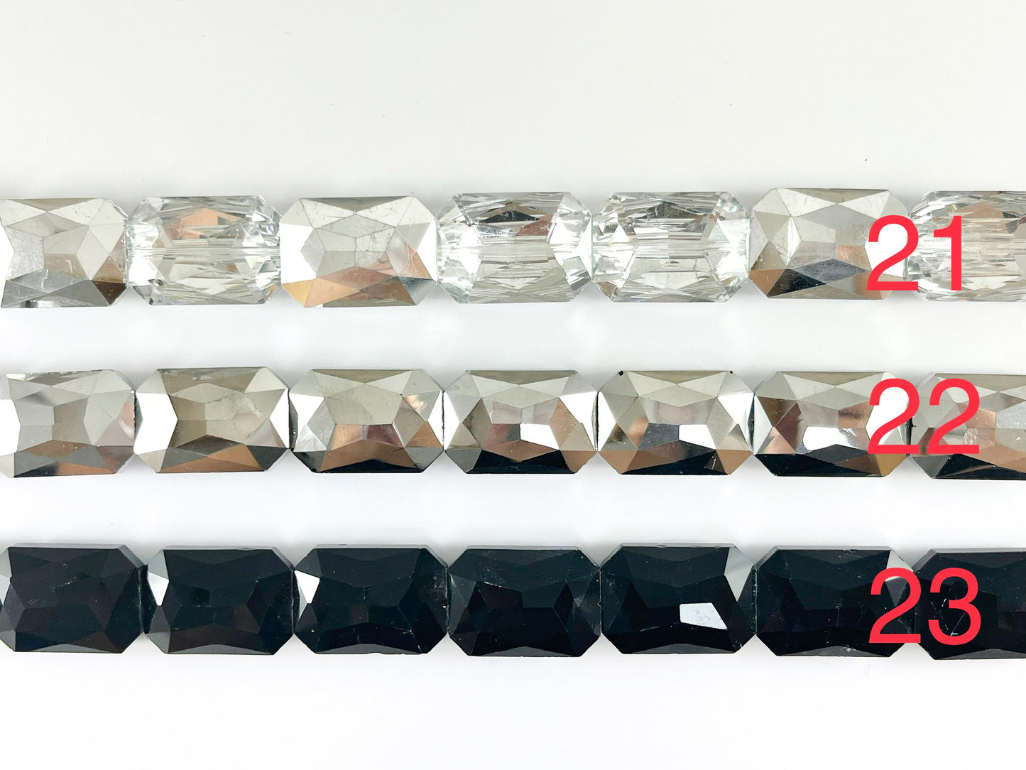 Faceted Shiny 18x26mm Dyed Glass Rectangle Crystal Strands (23 Colors Available!!) Around 11-12"