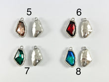 Load image into Gallery viewer, 16x26mm Pewter Rhinestone Silver Base Metal Crystal Glass Charm 6PCS
