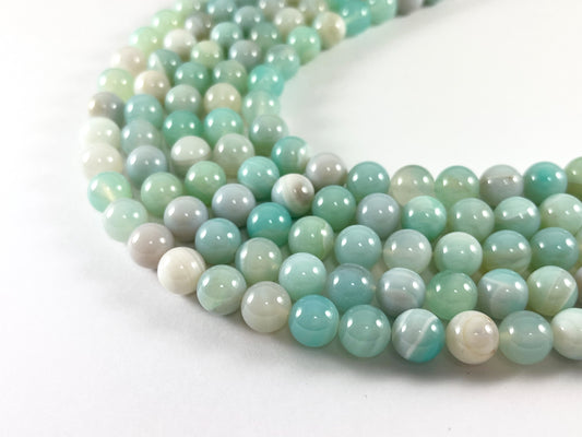 Cuentas de piedra Natural lisas redondas de ágata teñida Sardonyx de Color azul claro de alta calidad, cuentas de 6mm, 8mm, 10mm, 12mm, 14mm alrededor de 14-15"