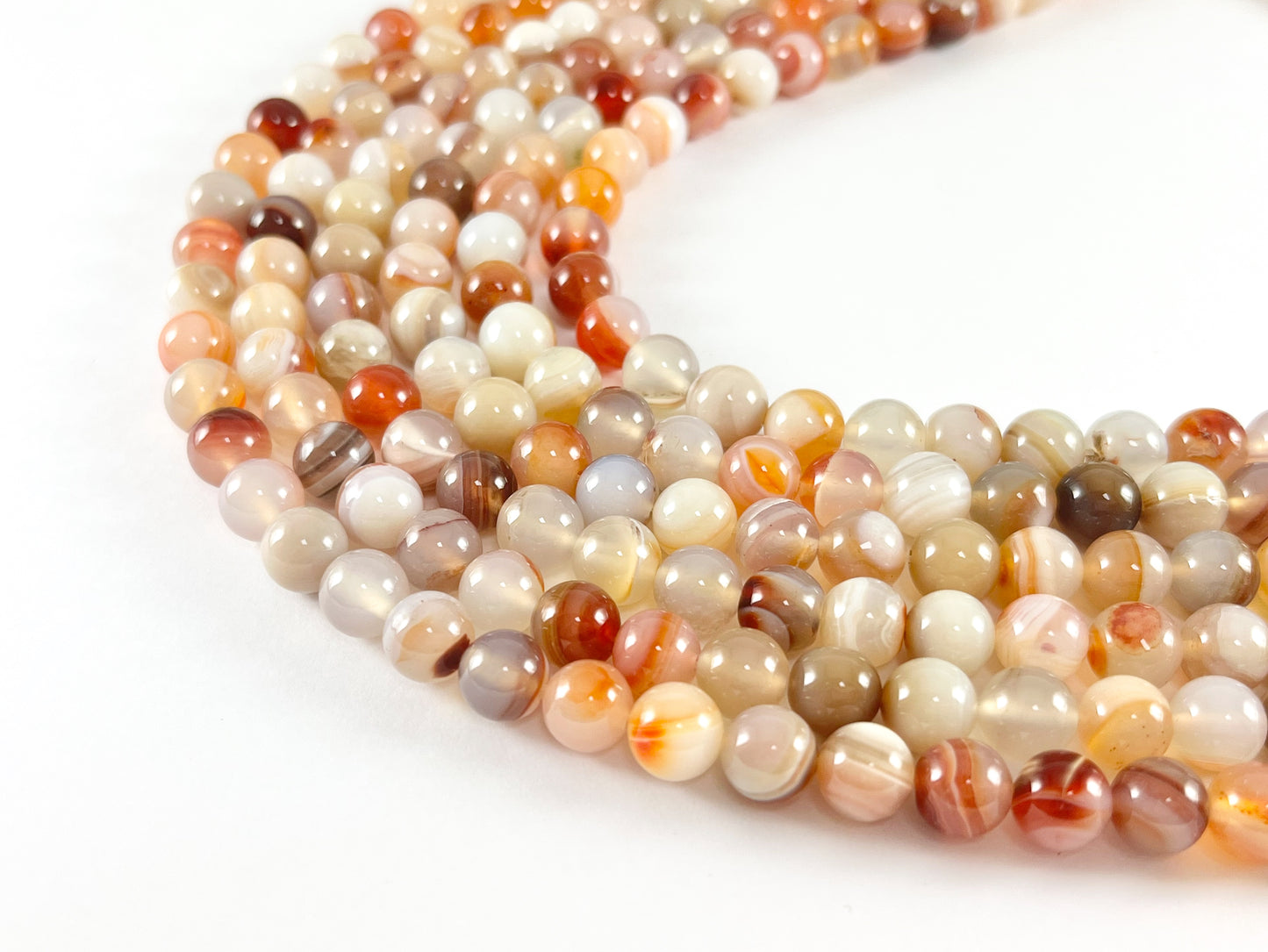 Alta calidad Color naranja brillante Sardonyx teñido ágata redonda lisa cuentas de piedra Natural 6mm 8mm 10mm 12mm 14mm alrededor de 14-15"