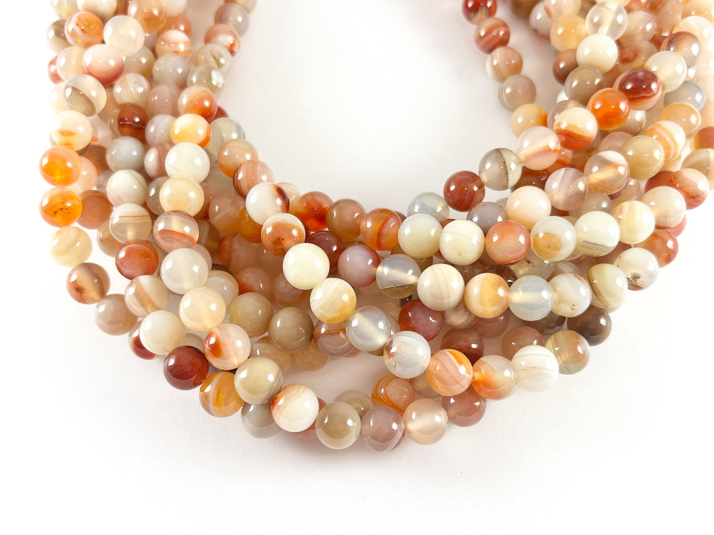 Alta calidad Color naranja brillante Sardonyx teñido ágata redonda lisa cuentas de piedra Natural 6mm 8mm 10mm 12mm 14mm alrededor de 14-15"