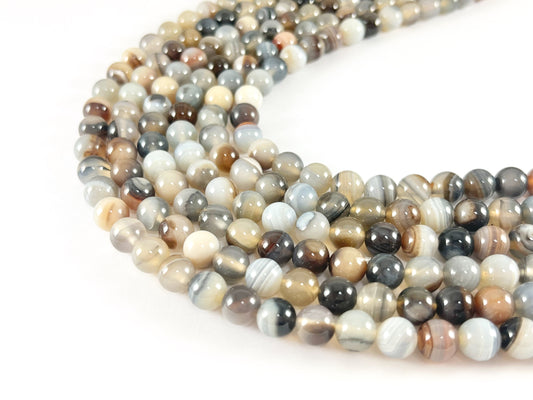 Ágata teñida Sardonyx de Color marrón de alta calidad, cuentas redondas de piedra Natural lisa, 8mm, 10mm alrededor de 14-15"