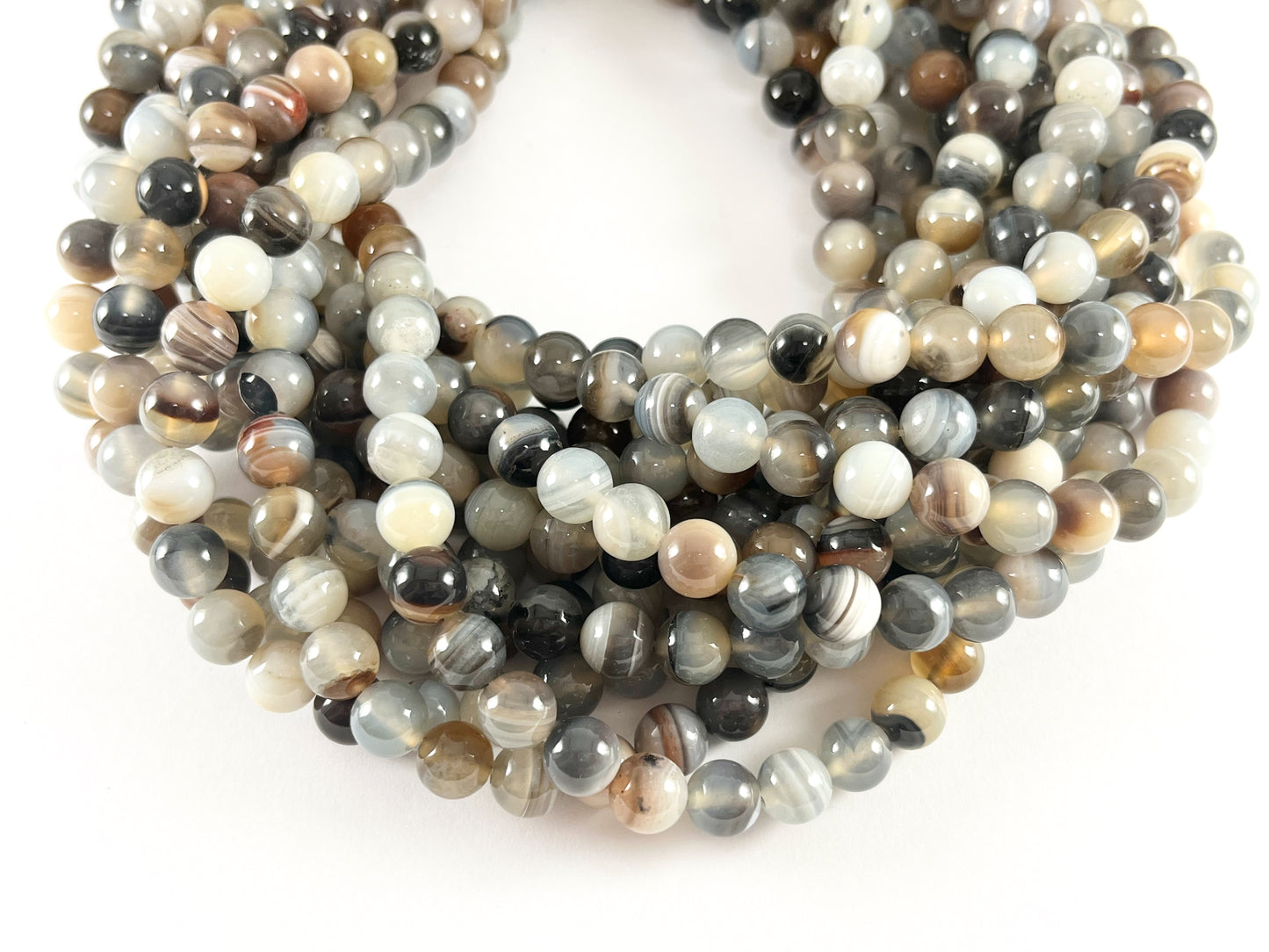 Ágata teñida Sardonyx de Color marrón de alta calidad, cuentas redondas de piedra Natural lisa, 8mm, 10mm alrededor de 14-15"