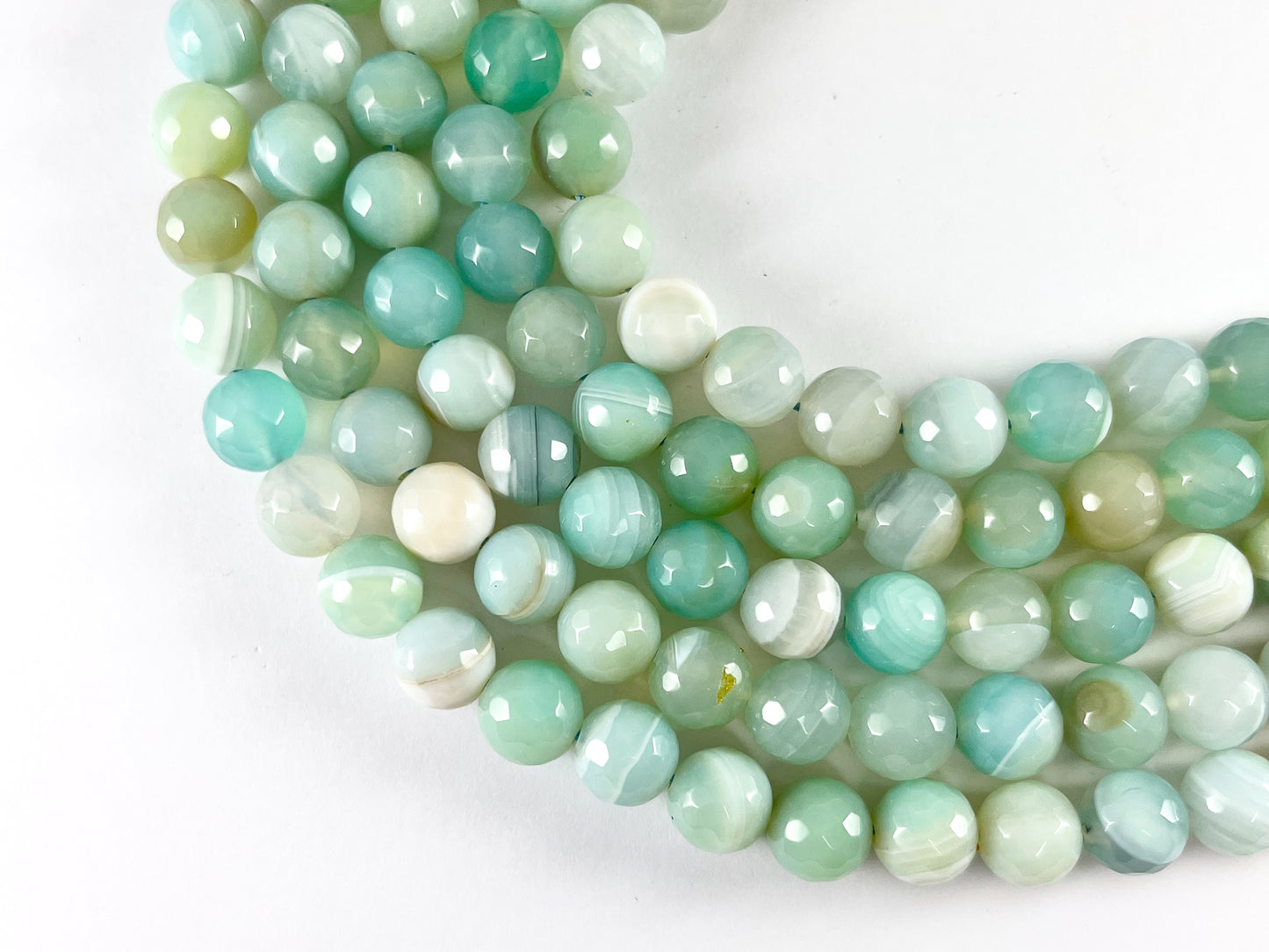 Cuentas de piedra Natural facetadas redondas de ágata teñida Sardonyx de Color azul claro de alta calidad, cuentas de 4mm, 6mm, 8mm, 10mm, 12mm alrededor de 14-15"