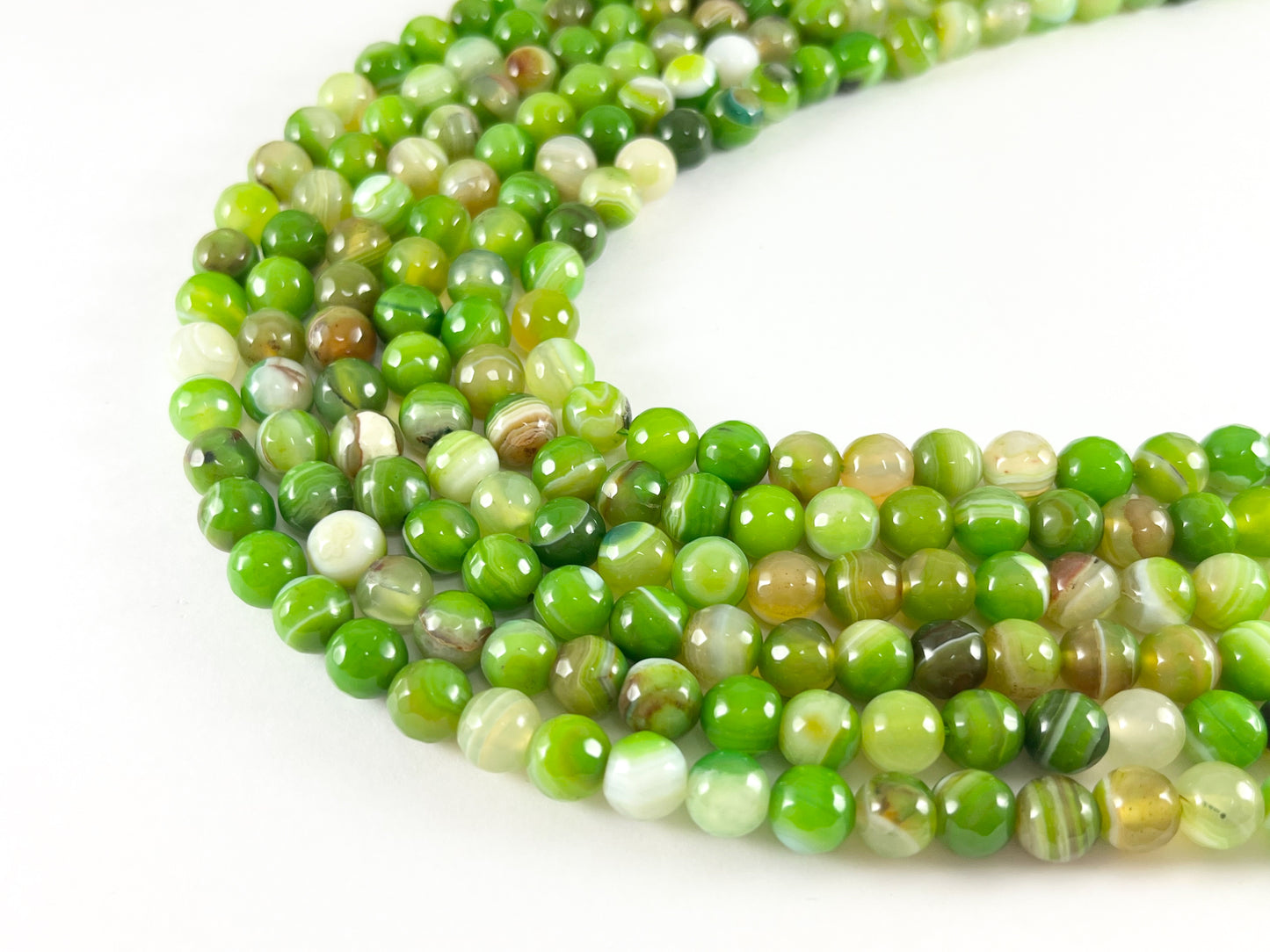 Bright Green Color Sardonyx Dyed Agate Round Faceted Shiny Natural Stone Beads Beads 4mm 6mm 8mm 10mm Around 14-15"