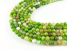 Load image into Gallery viewer, Bright Green Color Sardonyx Dyed Agate Round Faceted Shiny Natural Stone Beads Beads 4mm 6mm 8mm 10mm Around 14-15&quot;
