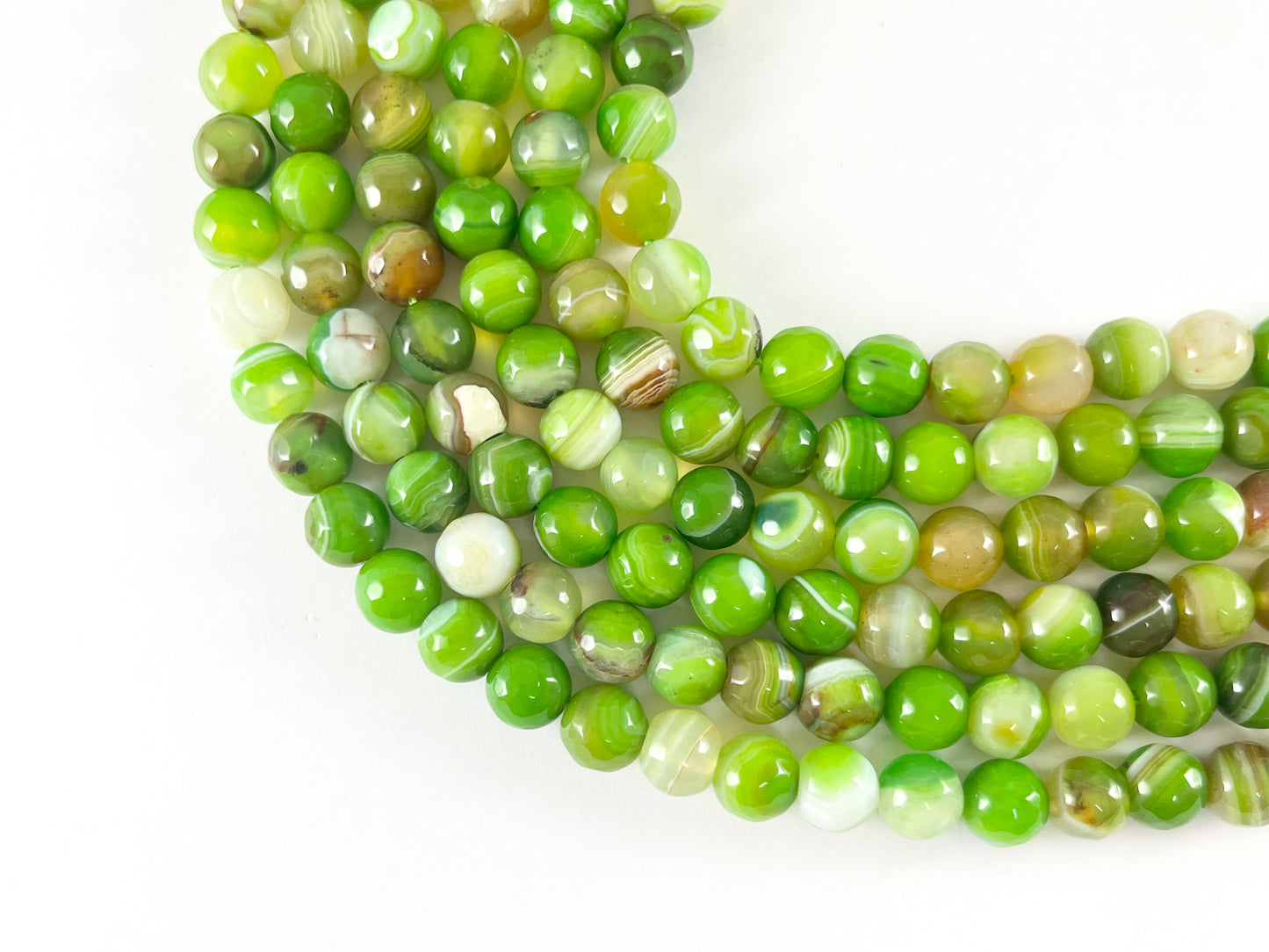 Bright Green Color Sardonyx Dyed Agate Round Faceted Shiny Natural Stone Beads Beads 4mm 6mm 8mm 10mm Around 14-15"