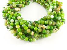 Load image into Gallery viewer, Bright Green Color Sardonyx Dyed Agate Round Faceted Shiny Natural Stone Beads Beads 4mm 6mm 8mm 10mm Around 14-15&quot;
