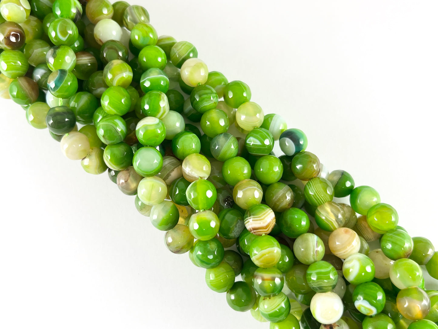 Bright Green Color Sardonyx Dyed Agate Round Faceted Shiny Natural Stone Beads Beads 4mm 6mm 8mm 10mm Around 14-15"