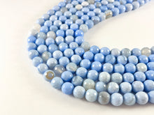 Load image into Gallery viewer, High Quality Pastel Blue Color Sardonyx Dyed Agate Round Faceted Natural Stone Beads Beads 4mm 6mm 8mm 10mm 12mm 14mm Around 14-15&quot;
